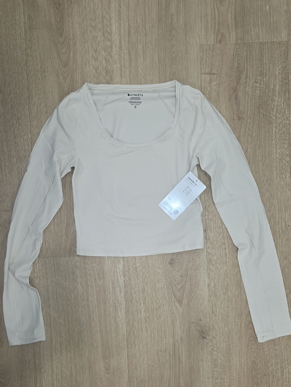 Athleta Cream Long-Sleeve Transcend Top